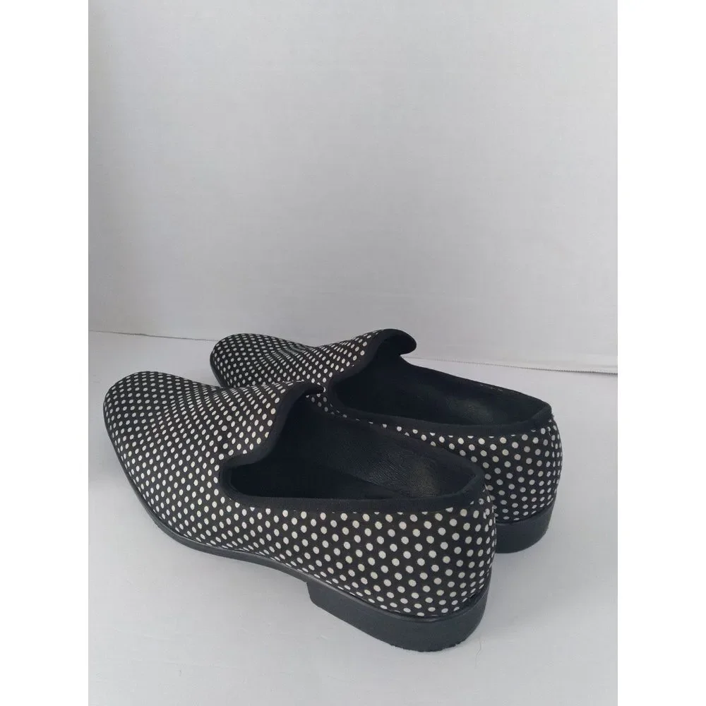 Stylish‎ Black and White Polka Dot Loafers Slip-On Dress Shoes